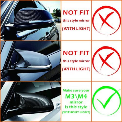 Tapas de cubierta de espejo retrovisor lateral estilo fibra de carbono geniales para BMW M3 F80 M4 F82 2015-2018 - Imagen 3 de 11