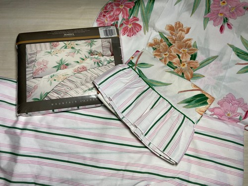 1 Vtg Striped MARTEX Twin Fitted Bed Sheet Mountain Laurel Pink Green USA No Pkg - Picture 8 of 8