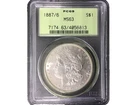 🔥 🔥1887/6 Morgan Dollar PCGS MS63 OGH – Major Overdate –FS-301