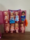 Vintage Mattel Barbie's Kelly Club Dolls With Carry Case Lot Of 8