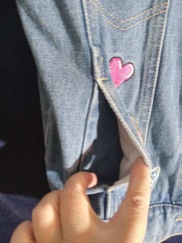 Disney Mädchen Jeansjacke Prinzessin Applikation Schloss Flunder Regenbogen 7-8 Stickerei - Bild 22 von 24