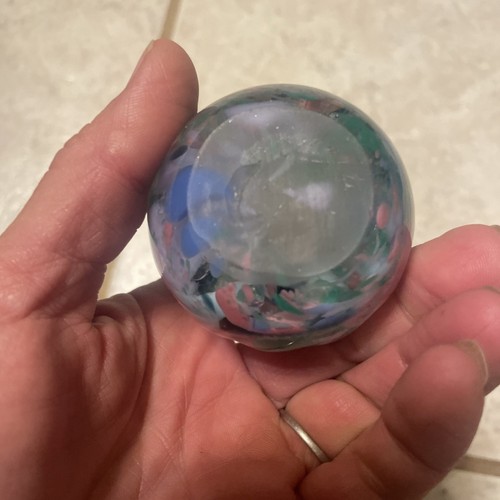 Kleiner Kunst Glas Konfetti Multicolor Briefbeschwerer mit flachem Boden Eiform 2,5" - Bild 7 von 7