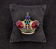 Vintage Trifari Crown Brooch by Alfred Philippe ~ Vermeil Sterling Silver