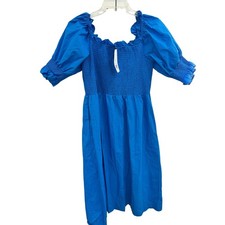 Crown & Ivy Square Neck Smocked Puff Sleeve Midi Dress Size L