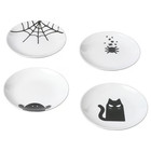 IKEA KUSTFYR Halloween Spooky Side Plates 4 Pack Mixed Patterns 20cm Dinner Set
