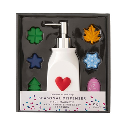 #ad Seasonal Soap Lotion Dispenser Gift Set with 7 Interchangeable Magnetic Holid... $46.05