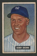 1951 Bowman #110 Bobby Brown ** New York Yankees ~ VG/EX