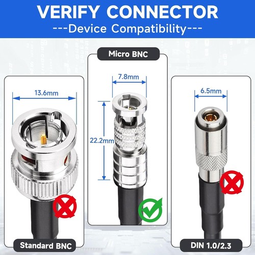 Micro HD BNC Male RA to BNC Female Belden 1855A HD-SDI/3G/6G Video Cable 20cm~5m - Picture 5 of 24