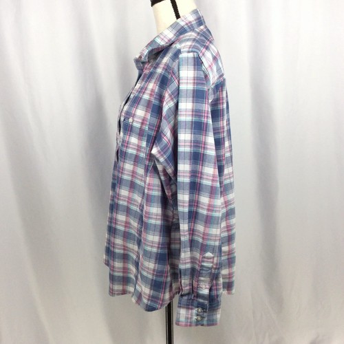 Camisa a Cuadros As Real As Wrangler Manga Larga con Botones para Mujer 3XL Rosa Azul - Imagen 4 de 6