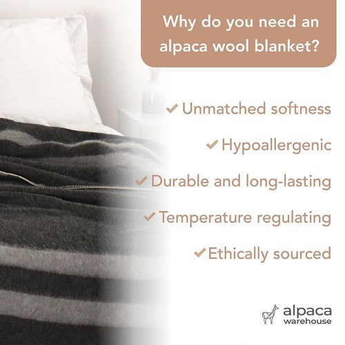 Thick Alpaca Wool Blanket Heavyweight for Camping Outdoors or Using Indoors |... - Picture 3 of 9