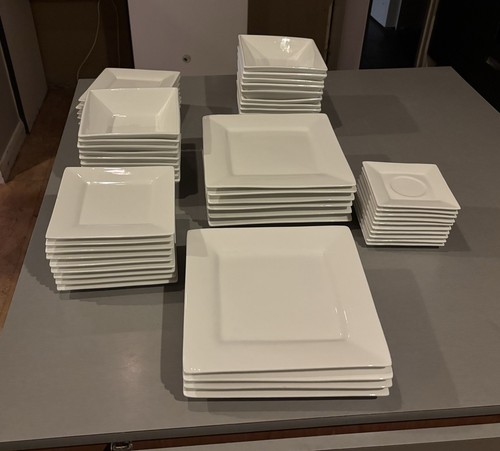 MAXWELL & WILLIAMS, WHITE BASICS DINNER /TEA WARE – (56 PIECES)