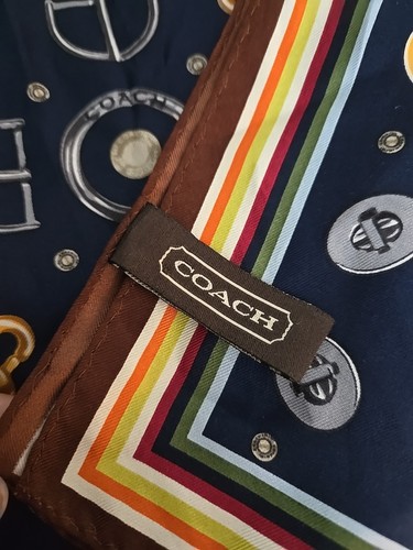 Coach Seide länglicher Schal Metall Hardware Print - Bild 3 von 6