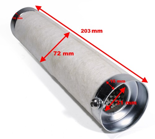 Silenciador uso Performance Baffle 72x203 mm 1 DB Killer para colector de 3" - Imagen 5 de 5