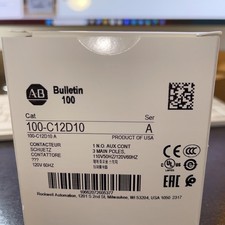 ALLEN BRADLEY. 100-C12D10 CONTACTOR 110/120V50/60HZ US Free Tax