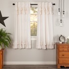 Simple Life Flax Farmhouse Ruffle Short Panel Set Antique White 63x36 VHC Brands
