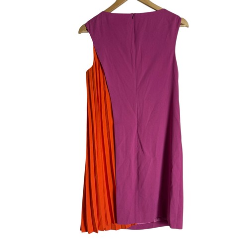Trina Turk Briella 2 Minikleid rosa orange Plissee U-Boot-Ausschnitt ärmellos Größe 2 - Bild 8 von 11