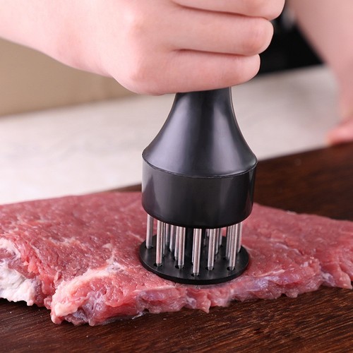 Meat Tenderizer Tool Black 21-Pin Stainless Steel Needle Kitchen Gadget for Beef - Picture 2 of 7