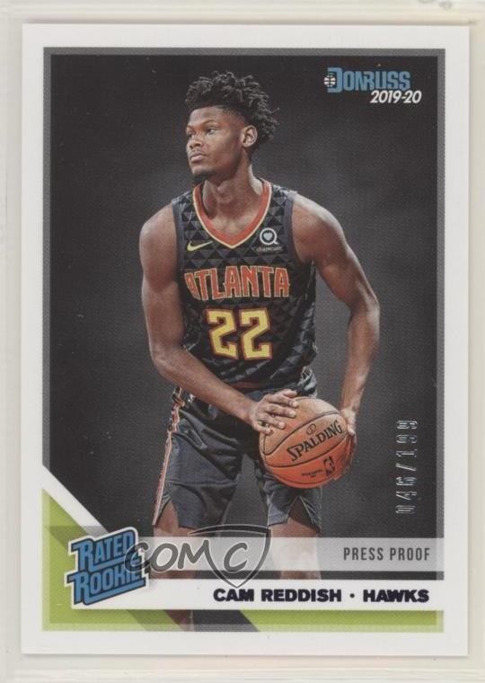2019 Panini Donruss Rated Rookie Press Proof Purple 46/199 Cam Reddish #209 2l4