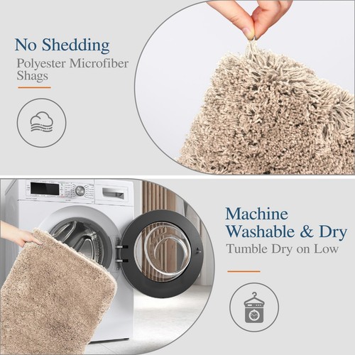 Bathroom Rug Non Slip Bath Mat for Bathroom (16 x 24, Beige) Water Absorbent ... - Picture 4 of 8