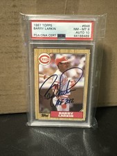 1987 TOPPS #648 BARRY LARKIN RC REDS HOF 2012 PSA 8 DNA AUTO 10
