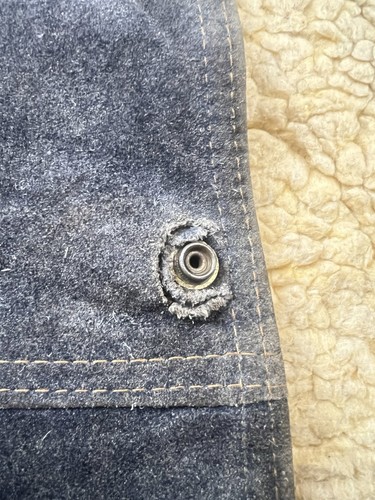 Lee Suede Leather Sherpa Fleece Vest Gilet Waistcoat S-M Patchwork Vintage 70s - Picture 14 of 16