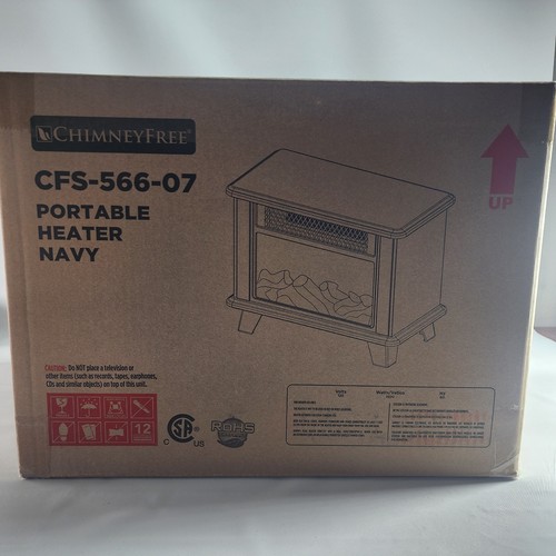 ChimneyFree Navy Electric Fireplace Heater Portable Space Heater 4600 Btu - Bild 5 von 5
