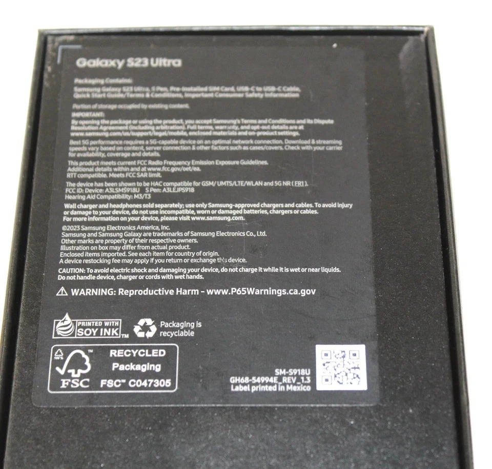 Samsung Galaxy S23 Ultra 256 GB 5G Phantom Black (Verizon) BRAND NEW SEALED - Image 3 of 4