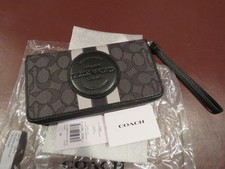 Coach Dempsey Large Phone Wallet In Signature Jacquard With Stripe And Patch