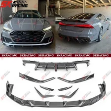 For Audi S7 Sportback 2020-2025 Front Rear Bumper Lip Body Kits Dry Carbon Fiber