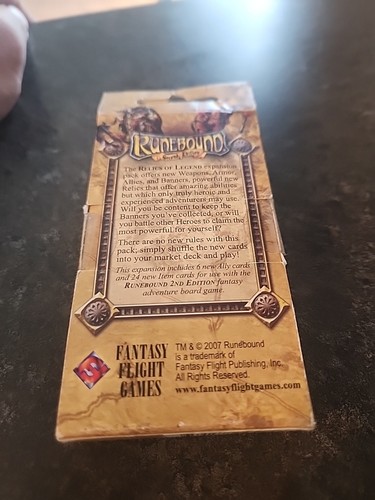 FFG Runebound Item & Ally Card Expansion - Relics of Legend New Sealed - Picture 8 of 13