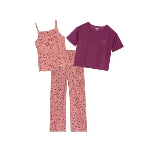 Girl's Lands End 3 Piece Pajama Set Size L 14/16 NWT  - Picture 1 of 7