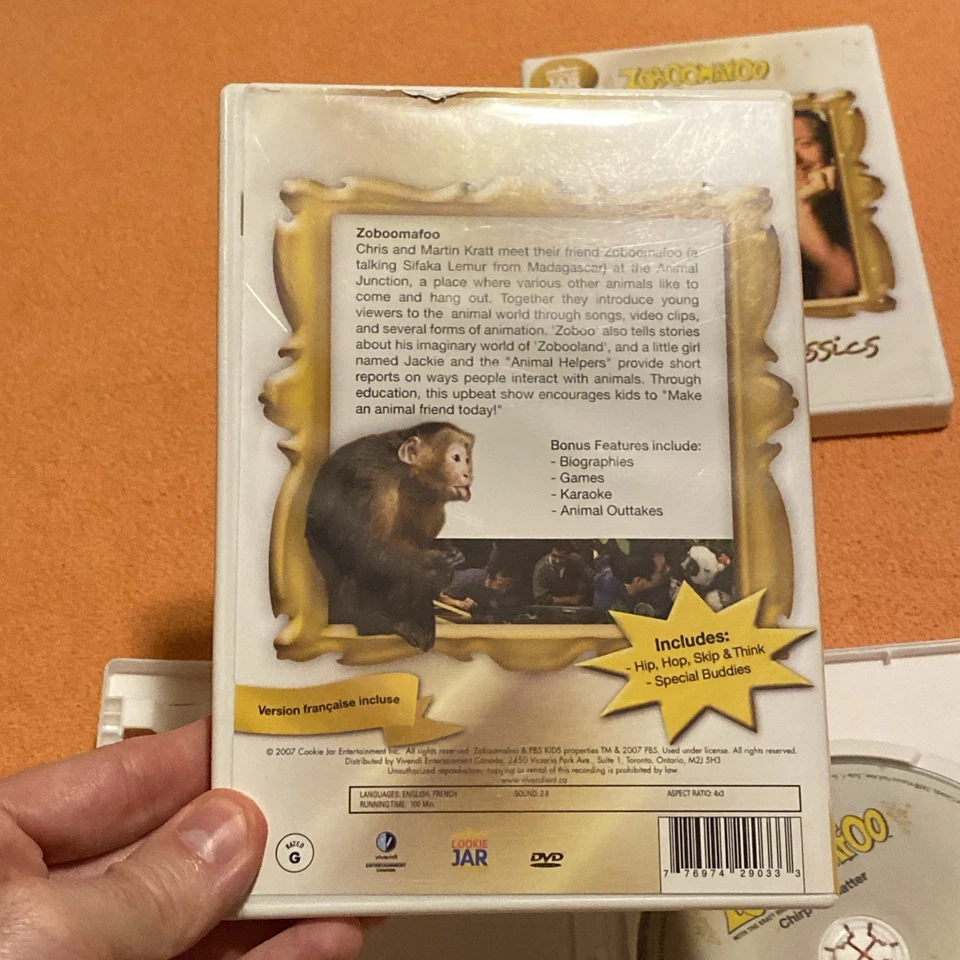 Zoboomafoo DVD Lot Cookie Jar Classics Pets Chirp & Chatter Hip Hop Skip & Think Foto 3 de 4