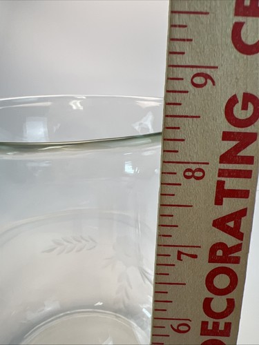 Vintage Kristall Krug geätzt floral Blumen mundgeblasen Glas Wasser 8" - Bild 4 von 5