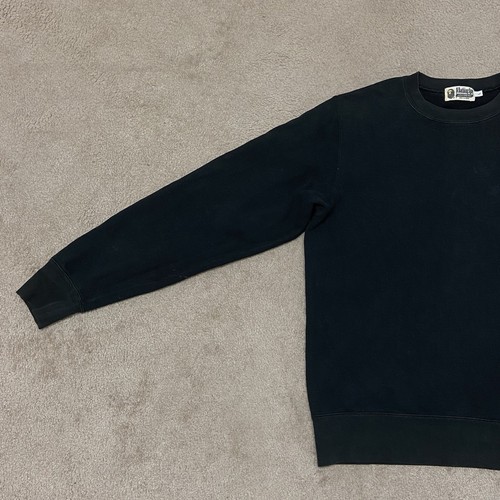 A Bathing Ape Sweatshirt Men’s Large Black BAPE Streetwear Japan One Point Crew - Picture 8 of 19
