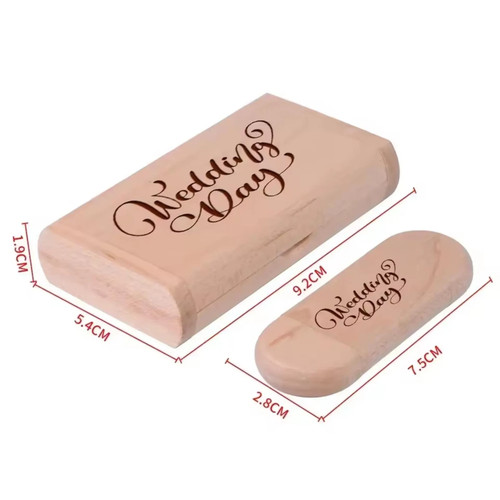 Personalised Wooden USB Flash Drive & Box Dual USB Type C USB A Custom Gift - Afbeelding 5 van 15