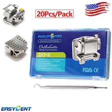 Dental Orthodontic Self-ligating Brackets Metal Braces ROTH/MBT 022 3/345Hook