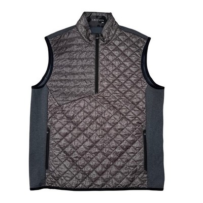Greyson Yukon Half Zip Hybrid Vest Mens Size Medium Gray Golf Pullover Quilted
