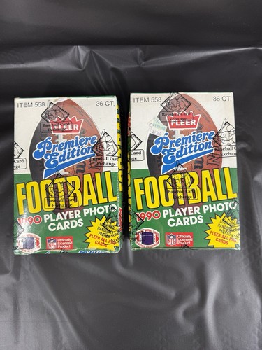 1990 Fleer Football Lot Of 2 Wax Boxes BBCE Authenticated Verified Wrapped Rice - Picture 4 of 4