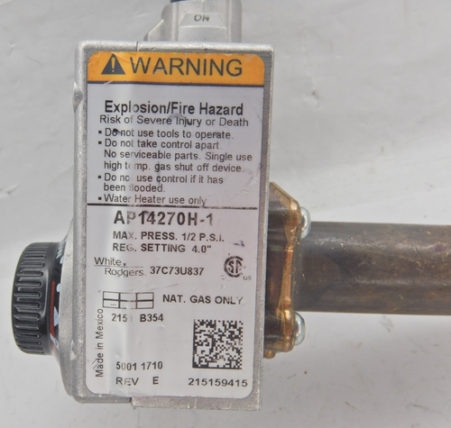 Válvula de control de gas calentador de agua White Rodgers AP14270H-1 - Imagen 5 de 6