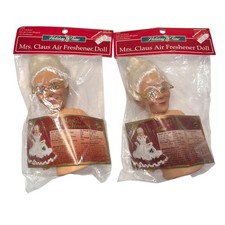 Vintage 1998 Holiday Time Fibre Craft Mrs Claus Air Freshener Doll 6" Lot 2 9586
