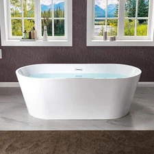 67 inch Free Standing Tub Glossy White Stand Alone Bathtub With CUPC Certified