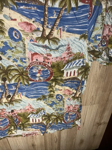 Camicia hawaiana estiva uomo Kahala vintage surfista waiki con bottoni taglia 2XL - Foto 4 di 7