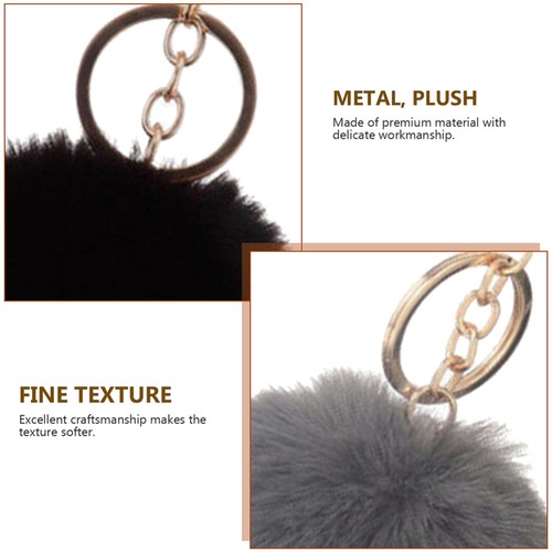 2 Pcs Ball Keychain Bag Pendent Car Pendant Miss with Pompom - Picture 7 of 12