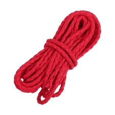 Leather Cord, 5.47 Yards 4mm Dia PU Braiding Thread String for DIY, Red