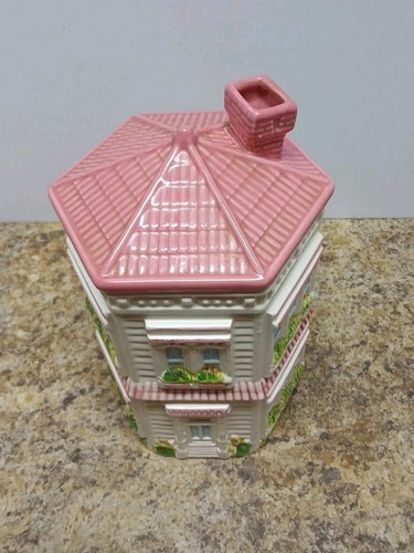 Genuine Weiss Victorian House With Tree Cookie Jar Marked Brazil No Flaws - Picture 7 of 12