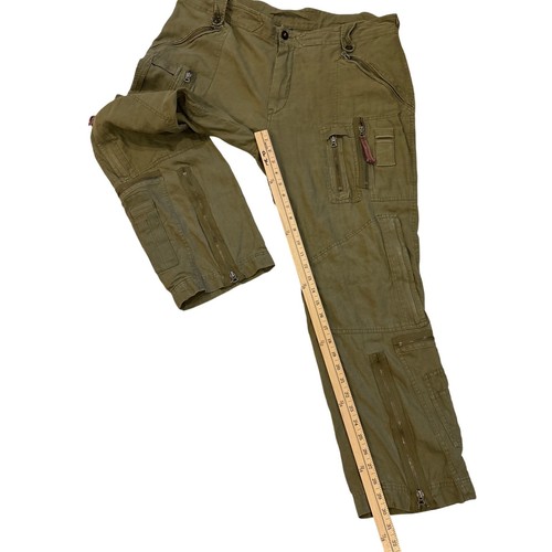 Vtg Polo Ralph Lauren Linen Cargo Pants Mens Sz 40x30 Green Military Paratrooper - Picture 12 of 13