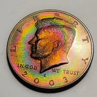 2003 S PROOF/ CAMEO Kennedy Half Dollar 90% Silver/  RAINBOW. #25