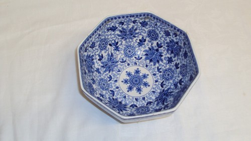 Antiguo cuenco Ashworth Bros Hanley Blue Chintz Ironstone Reg 659401 - Imagen 2 de 8
