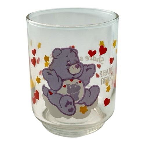 Vintage 1985 Care Bears Share Bear Glass Cup & Bowl Set American Greetings - Picture 2 of 10