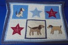 Pottery Barn Kids quilted Pillow sham with Dogs & Stars Motive 26” x 19”